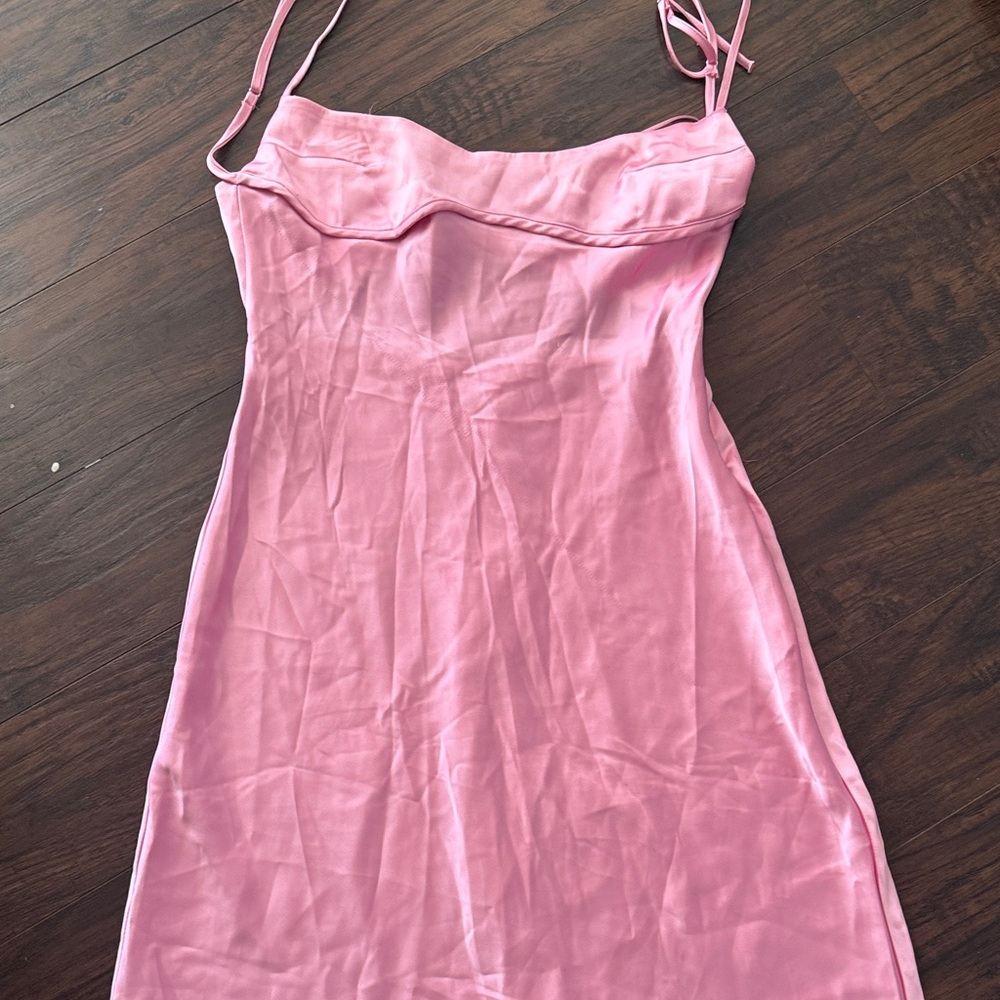 Zara Pink Satin Slip Dress